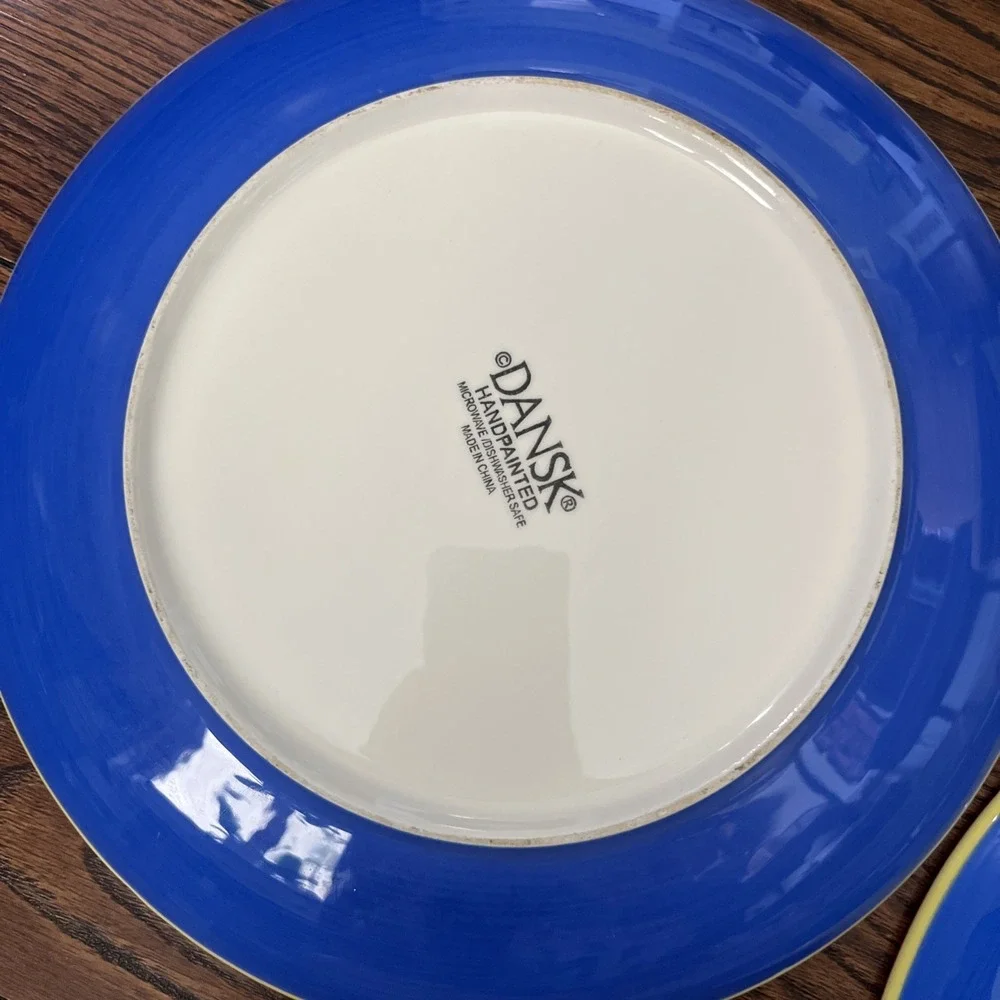 Dinner Plate Dansk China Caribe Bahama Blue Orange 10 5/8